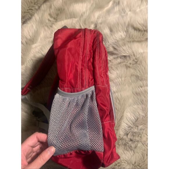 L.L. Bean Red and Gray/silver Deluxe Book bag BackPack Book Pack IV Kids - Picture 3 of 12